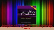 Internships in Psychology The Apags Workbook for Writing Successful Applications and PDF