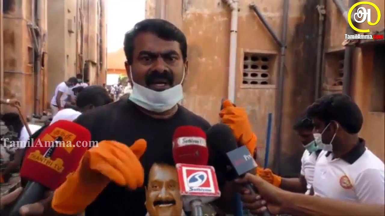 துப்புரவுப் பணிகளுக்கிடையே செய்தியாளர் சந்திப்பில் சீமான் | 18 டிசம் 2015 | Seeman Press Interview During Cleaning Works at Flood Affected Area | 18 December 2015