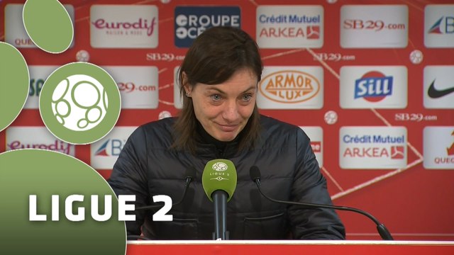 Conférence de presse Stade Brestois 29 - Clermont Foot (1-2) : Alex DUPONT (BREST) - Corinne DIACRE (CF63) - 2015/2016