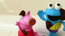 peppa pig Peppa Pig Muddy Puddles Bathtime Peppa Color Change Pig Play-Doh Mud Cookie Monster