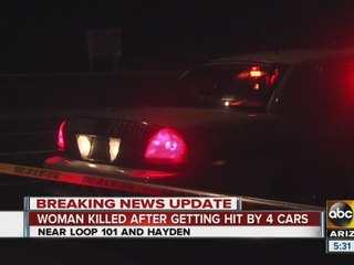 Woman dies after being hit 4 times on Scottsdale freeway