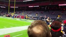 J J Watt gets swatted while practicing with fans