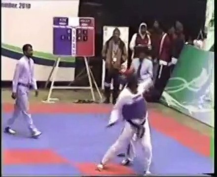 adil bin talat pakistan taekwondo champion drop kick axe kick to kpk (chiki kick) 2010