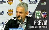 Reinaldo Rueda en conferencia de prensa previo al juego entre Nacional y Junior · Liga Águila 2015-II (final, vuelta)