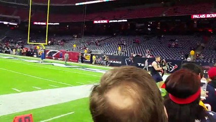 JJ Watt gets swatted while practicing with fans