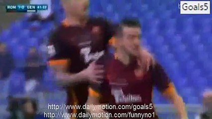 Alessandro Florenzi Goal AS Roma 1 - 0 Genoa Serie A 20-12-2015