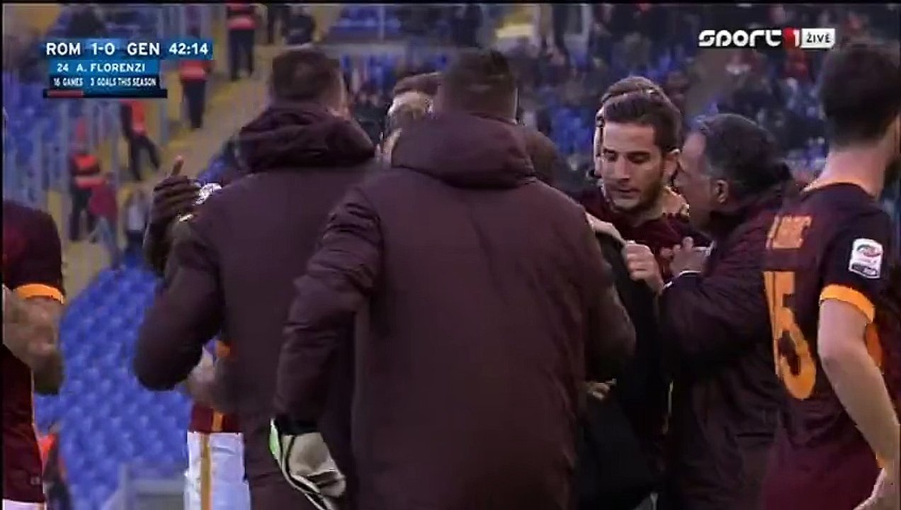 1-0 Alessandro Florenzi Goal Italy  Serie A - 20.12.2015, AS Roma 1-0 Genoa