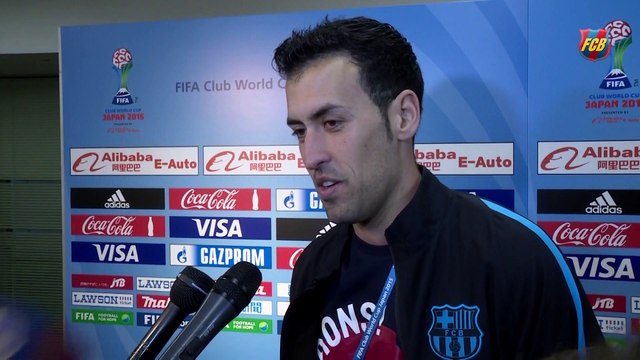 Messi, Busquets, Neymar, Suárez and Alves react to Club World Cup victory