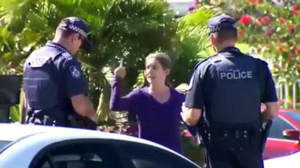 Angry Woman Throws Dog Poop at Cops and Gets Leveled