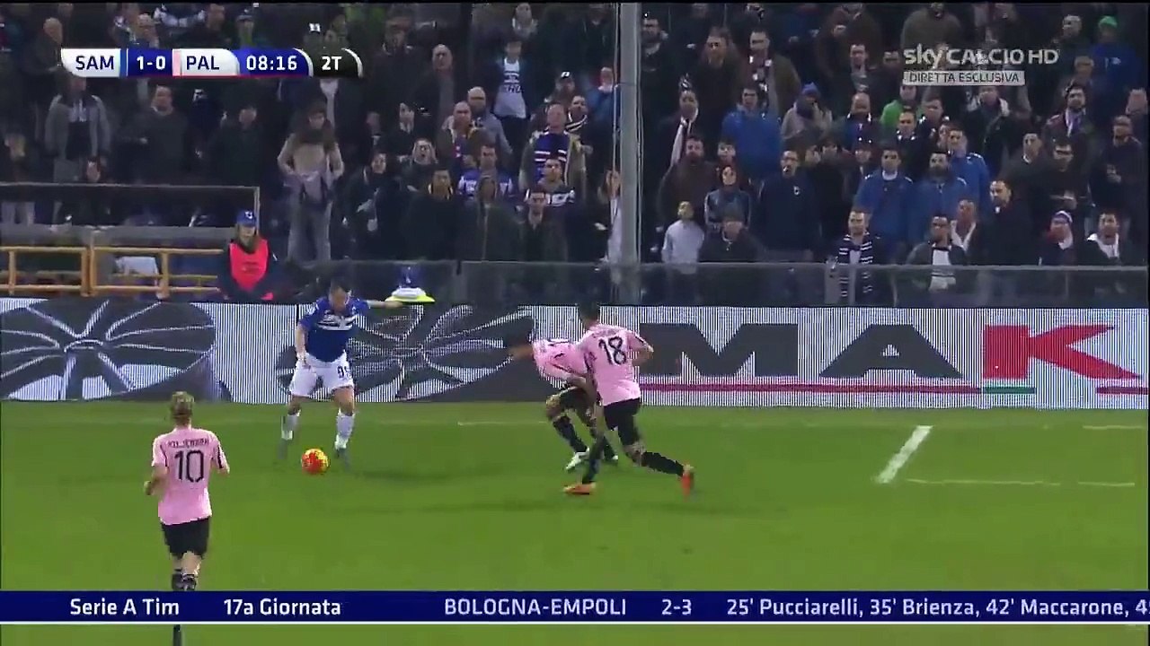 1-0 Roberto Soriano Goal Italy  Serie A - 20.12.2015, Sampdoria 1-0 US Palermo