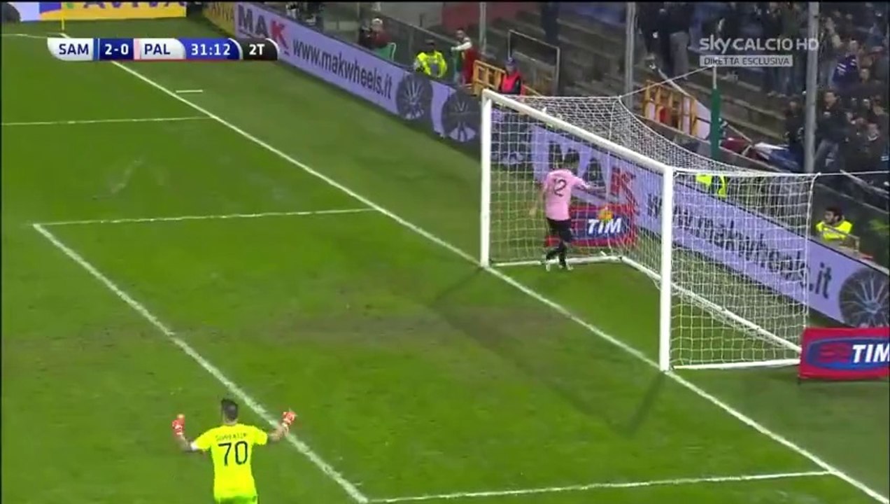 2-0 Dávid Ivan Goal Italy  Serie A - 20.12.2015, Sampdoria 2-0 US Palermo