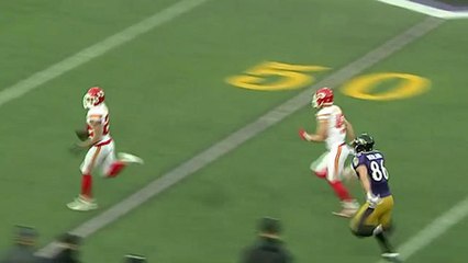 Marcus Peters picks off Jimmy Clausen, sprints in for six