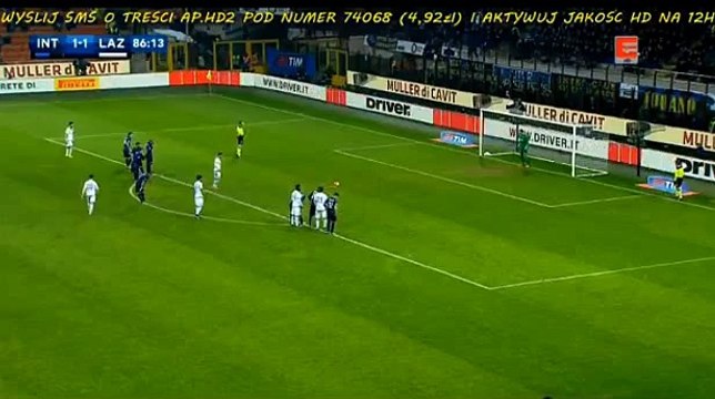 Antonio Candreva Goal Italy Serie A - 20.12.2015, Inter Milano 1-2 Lazio