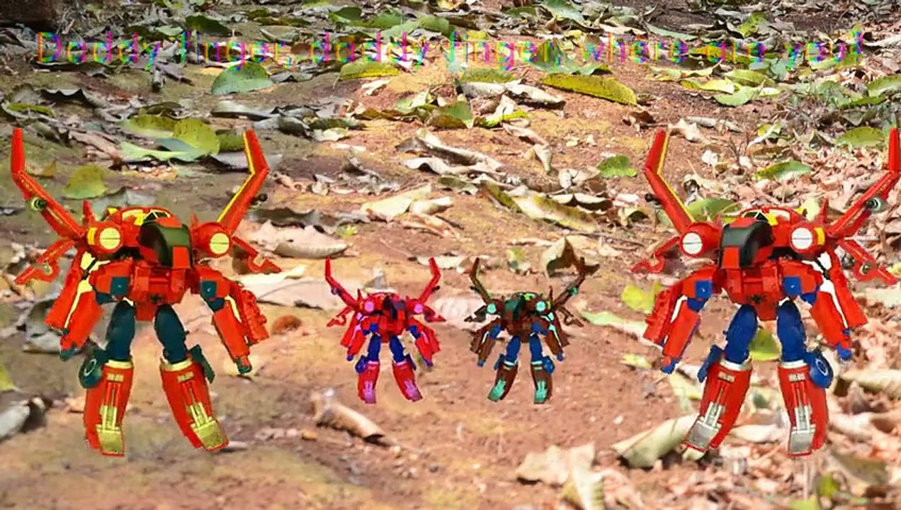 Spiderman Amazing Transformers Finger Family Cartoon Animation Nursery Rhymes Red Robots B