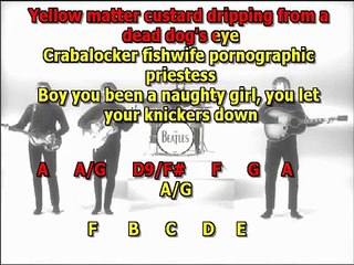 i am the walrus Beatles best karaoke instrumental lyrics chords