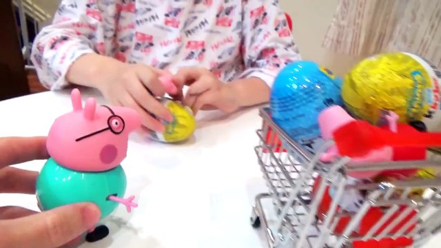 Peppa Pig George e Papai Pig Abrindo Kinder Ovos Surpresas Galinha Pintadinha Minions Surp
