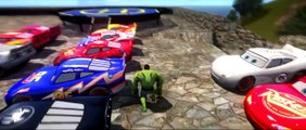 NEW_ 20 MCQUEEN CARS COLORS!!! (Green, Red, Yellow) Disney Pixar DINOCO smashed by HULK! , HD online free 2016