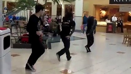 Mall Cop tries to interrupt Party Rock Shuffle Flash Mob!!! Too Funny