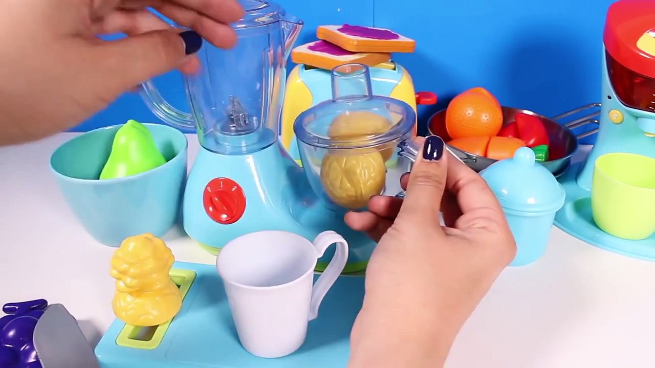 Cooking Playset Just Like Home Kitchen Appliance Set Toaster, Blender, Mixer & Coffee Mach