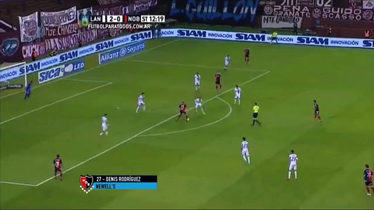Gol de D. Rodríguez. Lanús 2 - Newells 1. Liguilla Pre Sudamericana 2015. FPT.