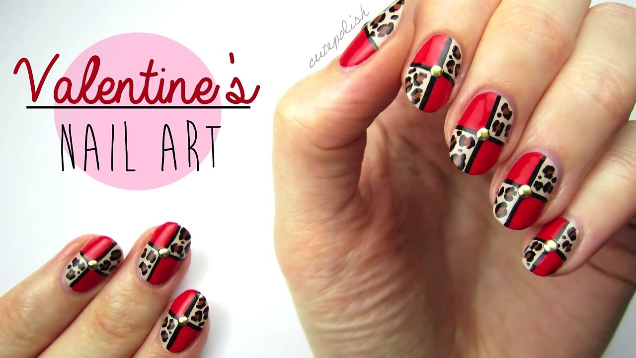 Nail Art for Valentine  Day- Leopard Blocking!