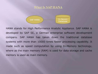 SAP HANA Training Certification