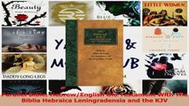 Download  Parallel Bible HebrewEnglish Old Testament With The Biblia Hebraica Leningradensia and Ebo