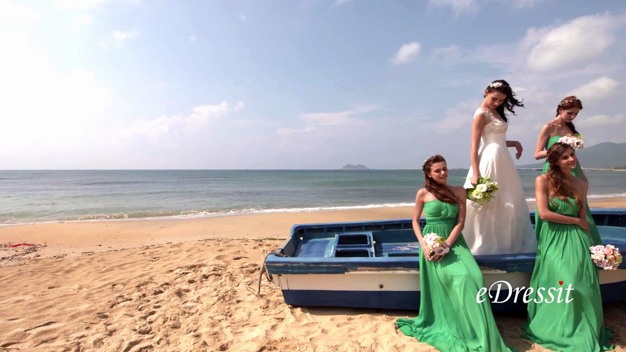 Fashion Light Green Bridesmaid Dress Evening Dress Shooting Titbits at Beach Side (part 26)