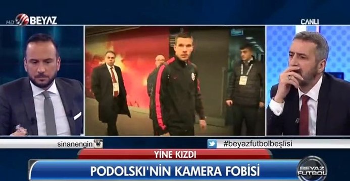 Lukas Podolski ve Beyaz TV ekibi arasında yaşanan gerginlik (20 Aralık 2015)