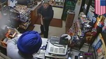 Brave convenience store clerk chases away masked robber armed with shotgun