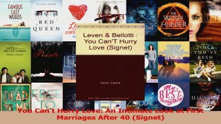 You Cant Hurry Love An Intimate Look at First Marriages After 40 Signet Read Online