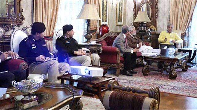Chief Minister Punjab, Shahbaz Sharif presiding over the meeting regarding development projects