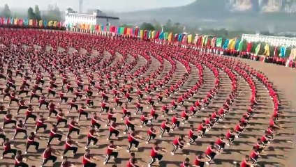 Artes marciales: increíble ejercicio de coordinación shaolin