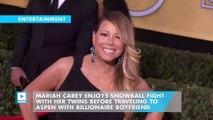 Mariah Carey Enjoys Snowball Fight With Her Twins Before Traveling to Aspen With Billionaire Boyfriend