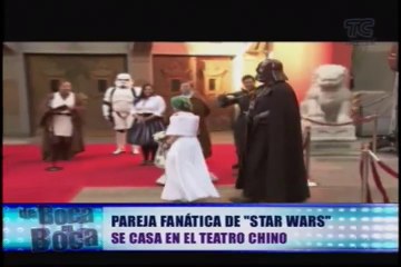 Pareja fanática de “Star Wars”se casa en el teatro Chino