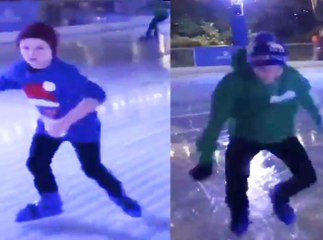 Exclu Vidéo : Les fils Beckham : Ils patinent comme des dingues !