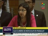 Canciller venezolana llama a unidad de AL en XLIX Cumbre de Mercosur