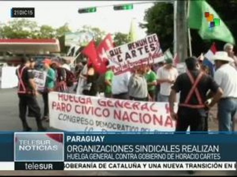 Paraguay: sindicatos realizan segunda huelga general contra Cartes