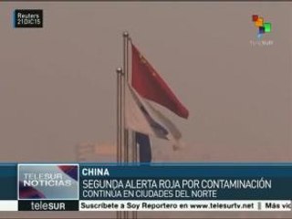 China: continúa la segunda alerta roja por contaminación