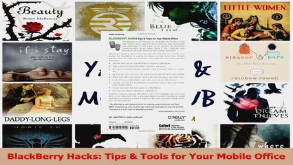 BlackBerry Hacks Tips  Tools for Your Mobile Office PDF