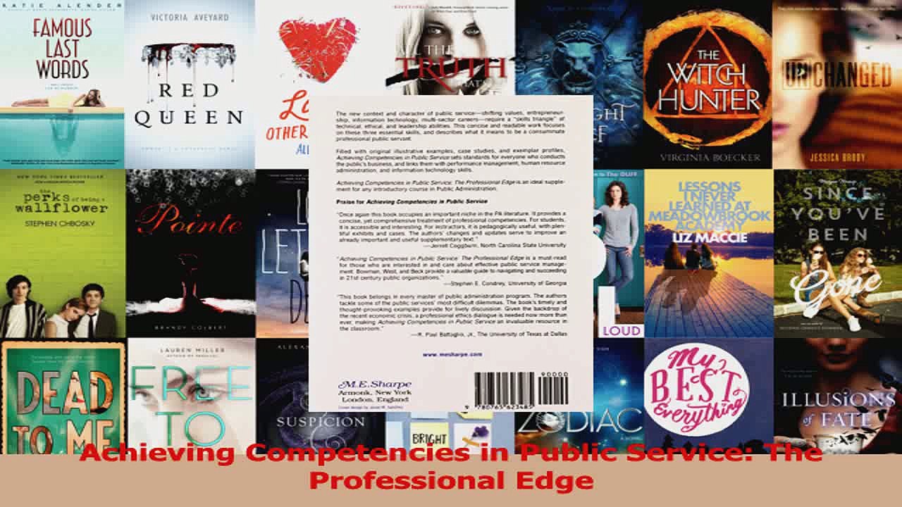 Read  Achieving Competencies in Public Service The Professional Edge Ebook Free