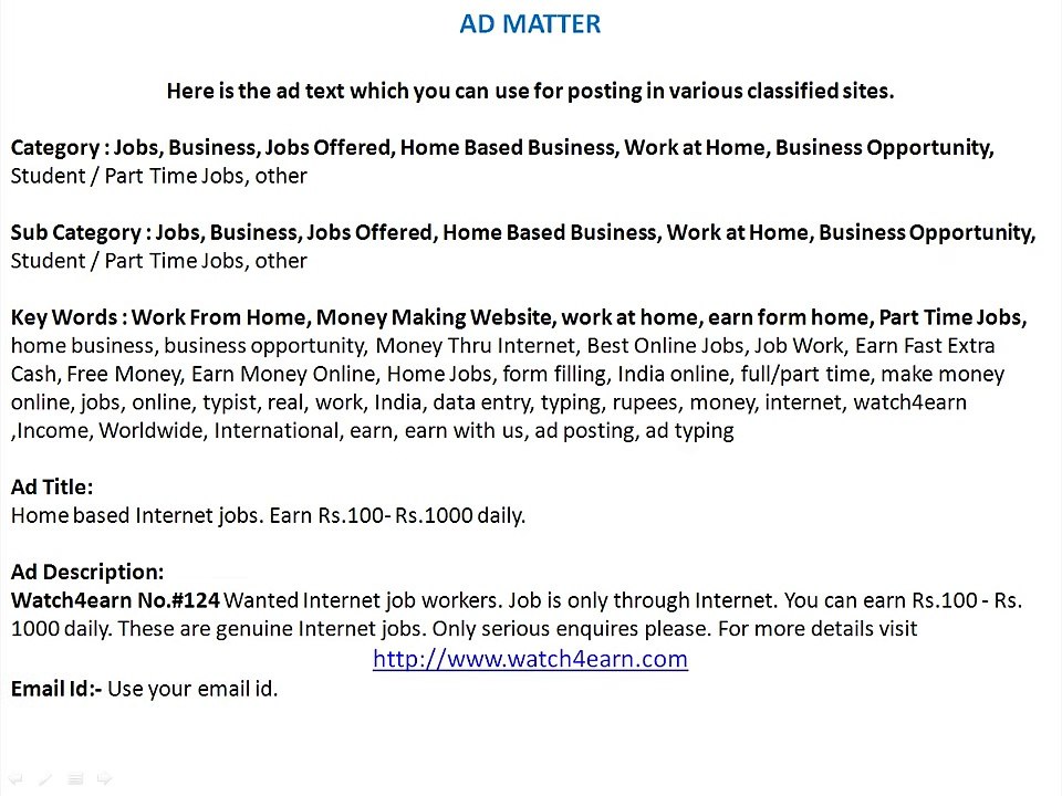 Ad posting gives $500 daily