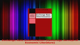 Read  ExchangeRate Determination Cambridge Surveys of Economic Literature Ebook Free