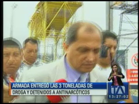 La Armada entregó droga decomisada a Policía Antinarcóticos