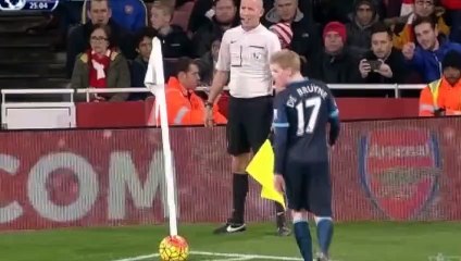 لقطة طريفة لكيفين دي بروين في مباراة الارسنال