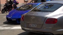 2012 Lamborghini Aventador - in Beautiful Blue V12   2 sexy Girls Supercars in Monaco модена