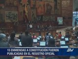 Enmiendas constitucionales se publican en el Registro Oficial