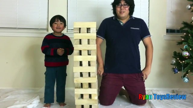 GIANT JENGA like Wooden Tumbling Tower Family fun game for kids Kinder Egg Surprise Toys