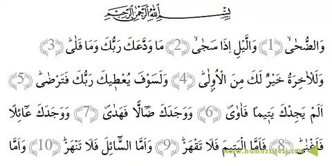 Duha suresi , Okunuşu ve Maili, Videolu sesli dinle ve izle öğren