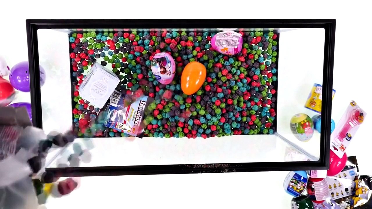 BIGGEST Toy and Surprise Egg Aquarium! Captain Crunch Berry Hello Kitty Peppa Pig Frozen S